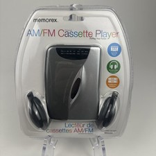 New Memorex MD2280 Cassette Tape Player AM/FM Radio with Headphones Silver Grey