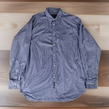 Dress Shirt Banana Republic Mens Blue Striped Cotton Size L 17" Regular Fit