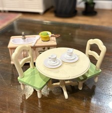 Calico Critters Sylvanian Families Small Kitchen Dining Table Chairs Stove Sink