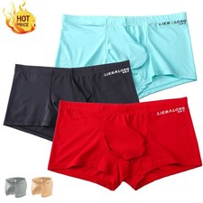 Men Underwear Boxer Briefs Ice Silk Shorts Panties Bulge Pouch Underpants