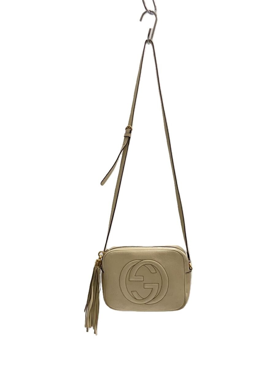 GUCCI Soho GG embossed leather shoulder bag in beige