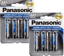 8x Pilas Panasonic AA Super Heavy Duty Potencia Carbono Zinc Batería Exp 03/2025
