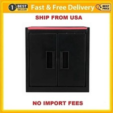 Hyper Tough Mini Tool Cabinet 11.6 In Steel Black Double Doors