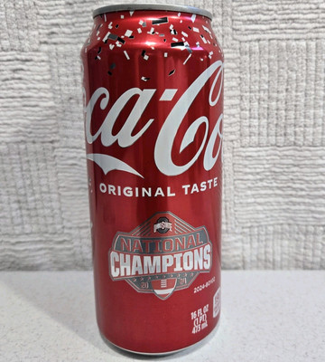 New 2024 Ohio State OSU Football NCAA CFP Champions Coca-Cola 16 Oz Can HTF 