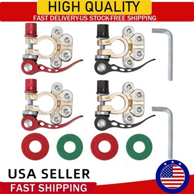 4PCS Car Battery Terminal Connectors Quick Release Positive & Negative Clamps