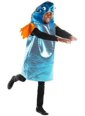 Zadin Adult Fish Costume Funny Sea Animal - Funky Fisherman's One Size, Blue