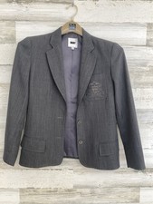 VTG DKNY WOMEN GREY BLAZER with emblem stitching on breast pocket