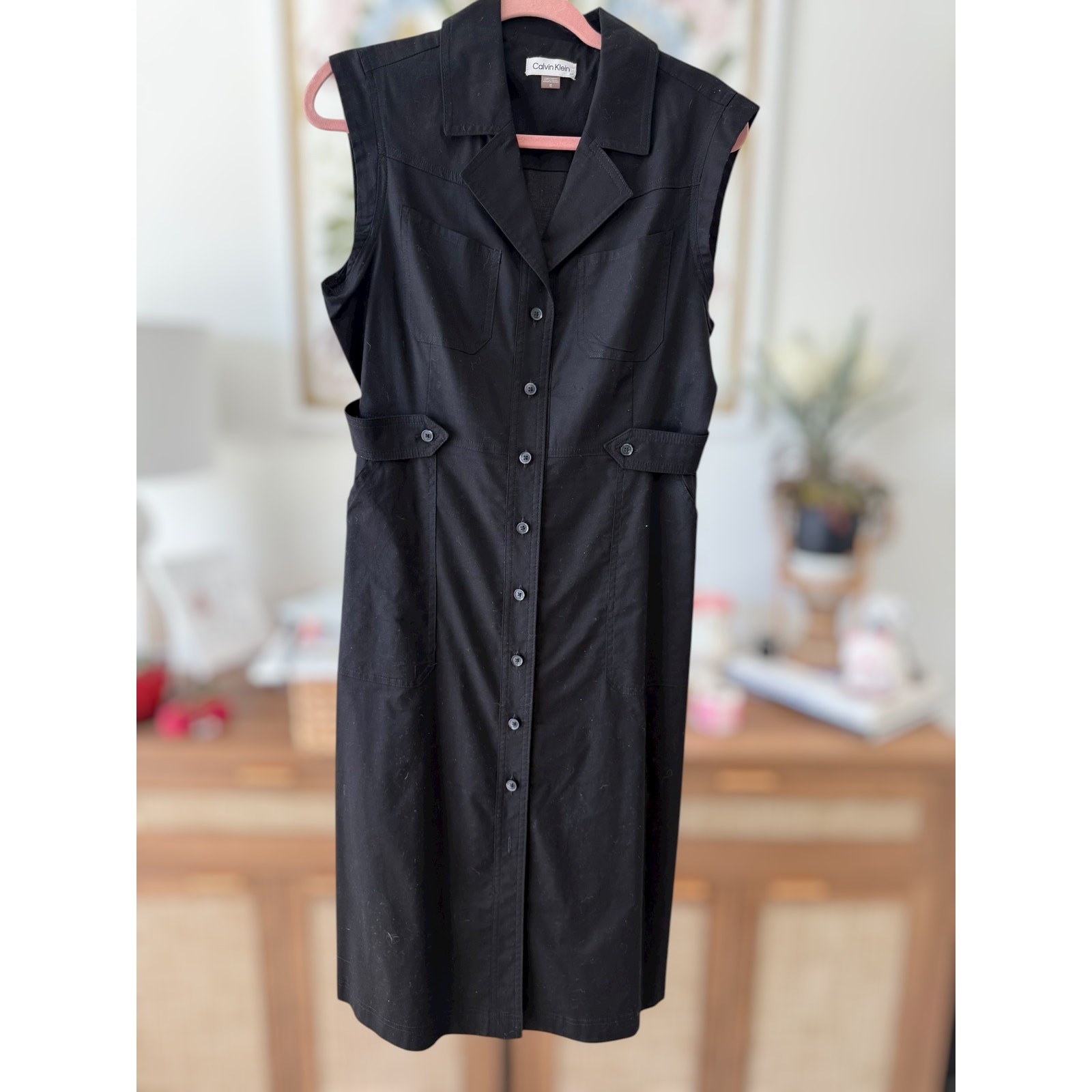 Calvin Klein Collared Button Down Sleeveless Shir… - image 6