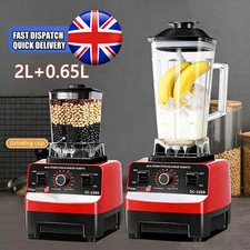 Commercial Food Blender+2x Cups Processor Juicer Smoothie Crusher Home Ice Mixer