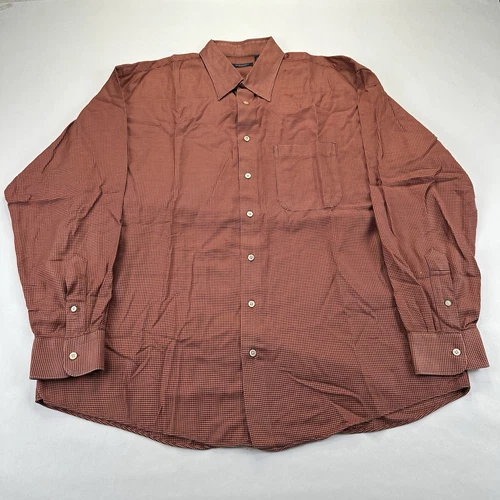Camicia elegante uomo Burberry London manica lunga con bottoni arancione viola taglia XL