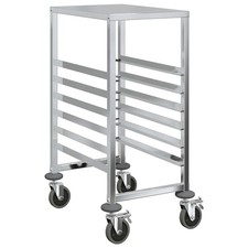 Tray Trolley with 6 GN Containers 39x55x87 cm Stainless Steel tray rack vidaXL