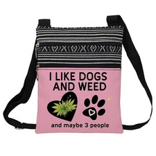 Like Dogs And Weed Messenger Bag Small Ethnic Pattern Printed Adjustable Stra...