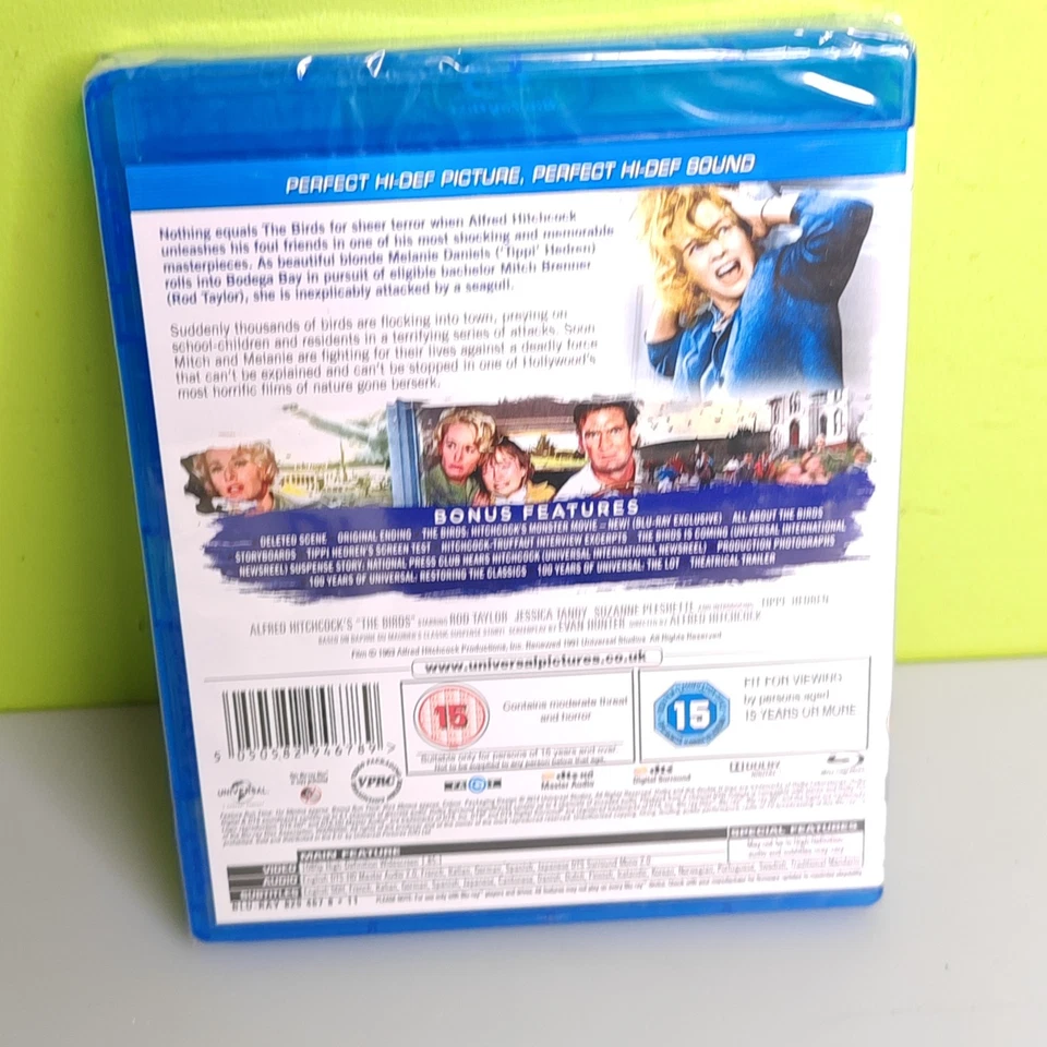 ALFRED HITCHCOCK'S THE BIRDS BLU-RAY Rod Taylor Tippi Hedren Movie Film New UK R - Image 2 of 2