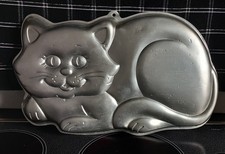 Große vintage Katzen Backform, Kuchenform, Katzenform, Woodridge 1987. Aluminium