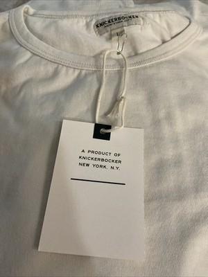 KNICKERBOCKER ORGANIC COTTON Long Sleeve T In Blanc Men s Large NWT $105