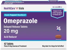 Omeprazole 20Mg Delayed-Release Tablets Acid Reducer, Treats Heartburn 42ct