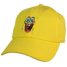 Popfunk Spongebob Face Dad Hat - The U18 Relaxed-Fit Cap - One Size, Yellow