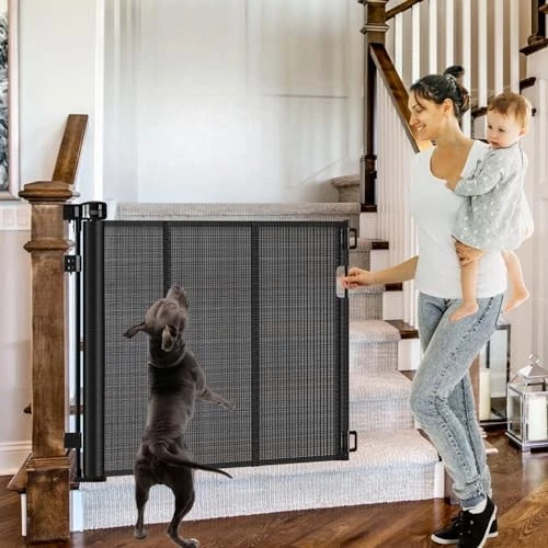 CHEEGLU REINFORCED RETRACTABLE DOG GATE FOR STAIRS 55" BABY GATE - BLACK
Opens in a new window or ta