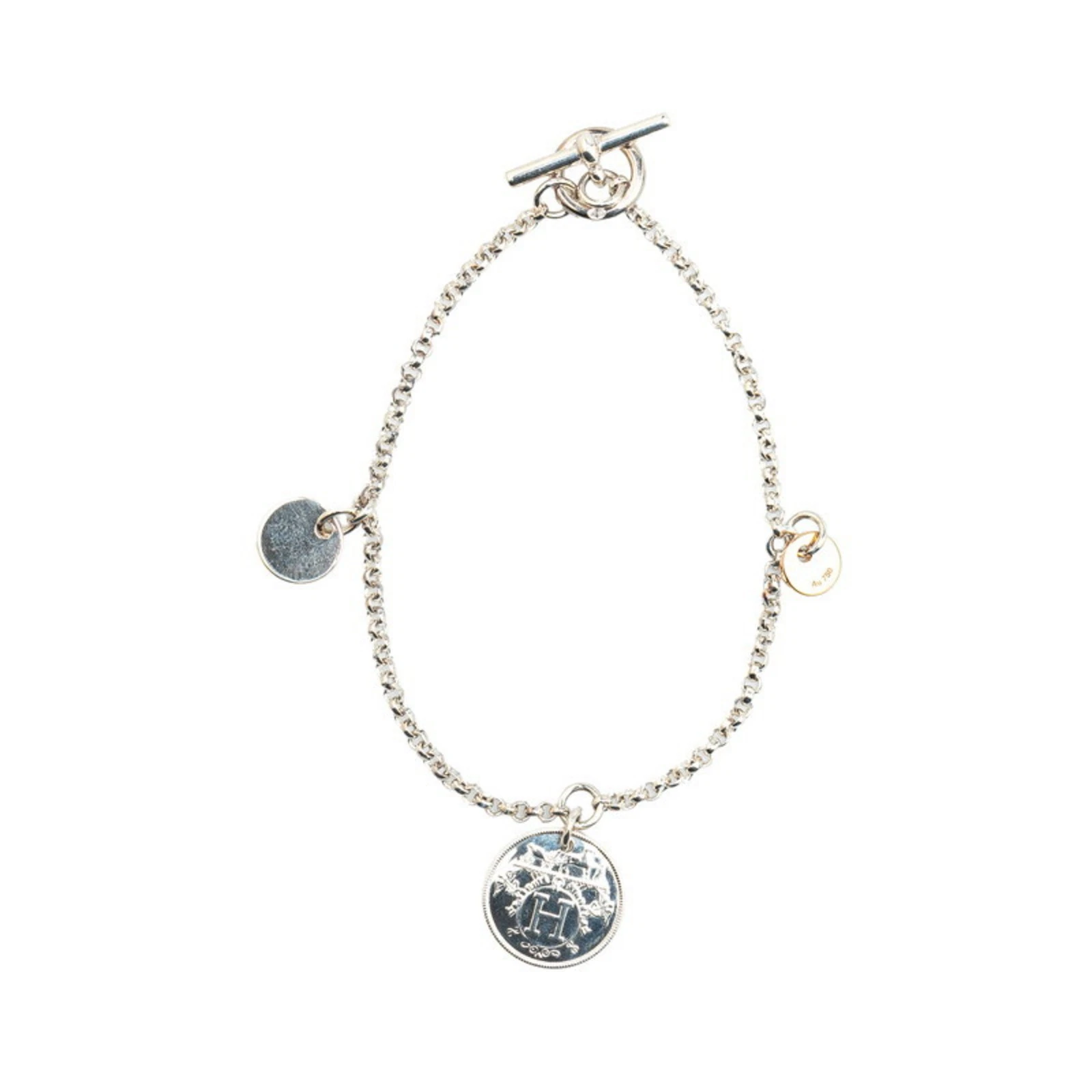 HERMÈS Bracciale Hermes Exlibris PM SV925 Argento K18PG Oro Rosa Donna HERMES GZl1713b