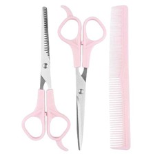 Pink Stainless Steel Hair Cutting Shears Set - 6.7inch Shear, Thinning
