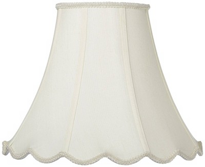 Eggshell Faux Silk Scallop Bell Shade 6x12x9.5 (Spider)