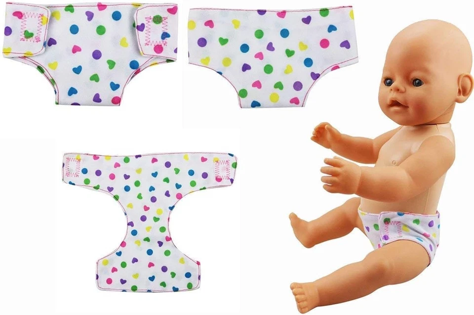 Pañales reutilizables para muñeca bebé - Paquete de 4 perfectos para fomentar el juego imaginativo Foto 4 de 4