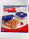 New SEALED 2001 Pyrex Portables 4 Piece Storage Deluxe Set Vintage Y2K Old Stock