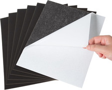 6PCS Black Self Adhesive Sheets, 30Mil Thick 8X10 Inch Magnetic Sheets with Adhe