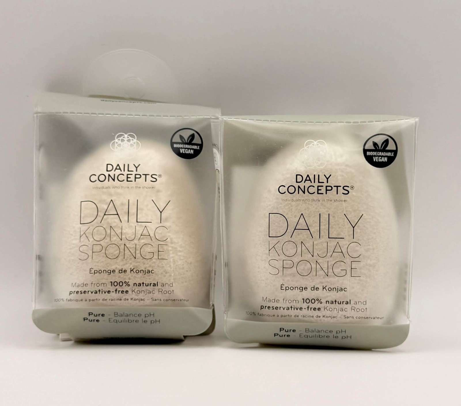 2 Daily Concepts Konjac Sponge Pure Balance pH 100% Natural