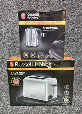 Russell Hobbs Edelstahl 1,7L Wasserkocher (20441) & 2 Scheiben Toaster (24081) Set