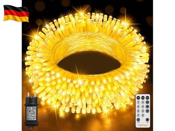Lichterkette AußEn 10M 100LED, Warmweiß Lichterketten Strom Mit 8 Modi Timer D-image