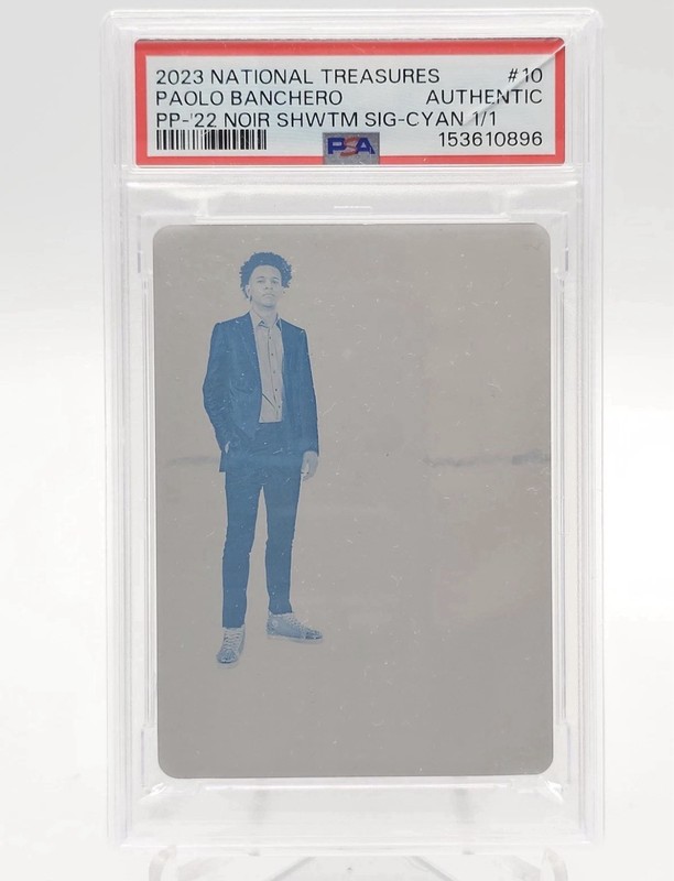 2023 National Treasures Paolo Banchero Noir Printing Plate 1/1 PSA Authentic