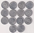 LUXEMBOURG Lot 14x 25 Centimos 60's, most BU grade (AJ149)