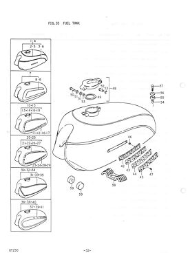 SUZUKI Parts Manual GT250 1973 1974 1975 1976 1977 and 1978