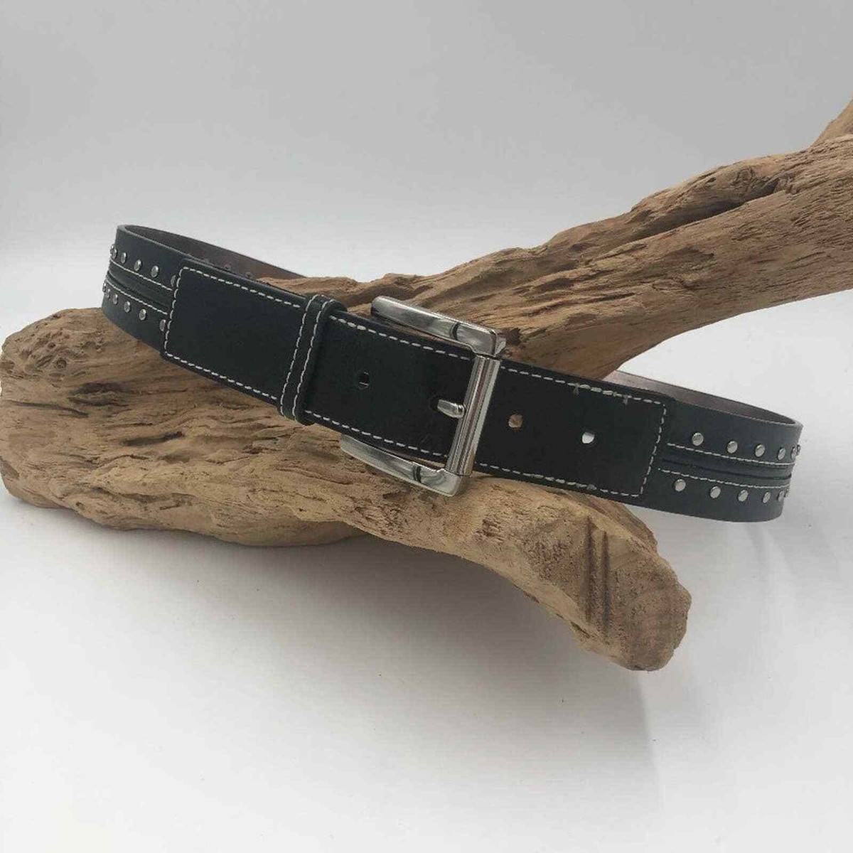 MICHAEL Michael Kors Black Leather Belt with Silver Buckle  display picture 1