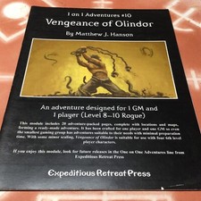 Vengeance Of Olindor  1 On 1 Adventures 10  Adventure Module  D D 3/3.5 d20