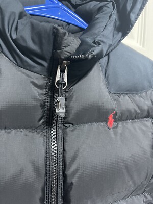 Polo RALPH LAUREN Size 4T Boys Black Jacket Down Puffer Hooded