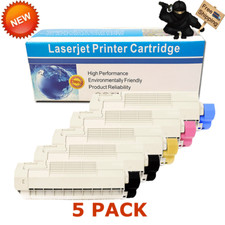 5 PK Color Black Toner Set for Okidata Oki C610 C610N C610DN C610CDN 44315304