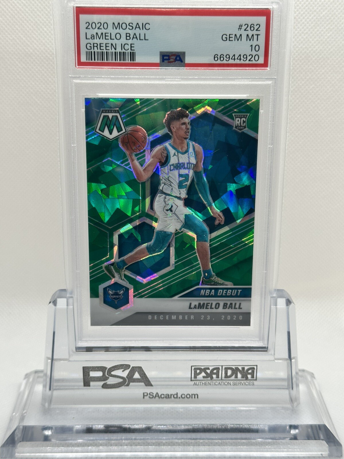 2020 MOSAIC GREEN ICE LAMELO BALL RC PSA 10 #262