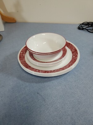 Corelle by Corning Bandhani Dinner Plates Bread Butter Plates  Bowls