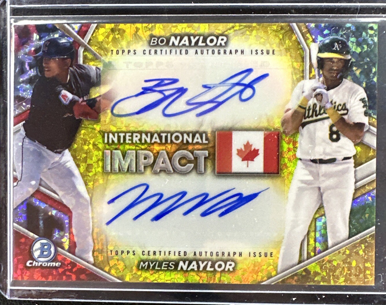 Bo Naylor Myles Naylor 2024 Bowman Chrome Int Impact Dual Auto Gold Mini #32/50