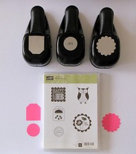 Stampin' Up Tag Circle and Scallop Punches  Punch Bunch Stamp Set All are USED