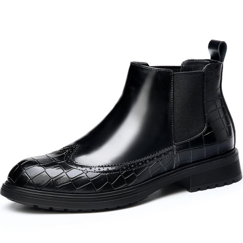 SAOLA Mocassino uomo Casaul punta ala chukky stivaletto nero alto Oxford Knight Boot