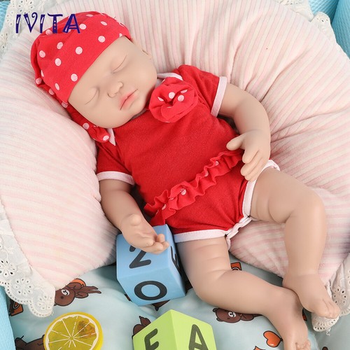 Adorable muñeca bebé renacido dormida de 15" niña recién nacida cuerpo completo juguete de silicona para niños pequeños - Imagen 3 de 12