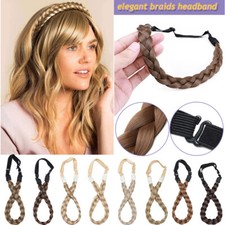 Women Hair Braided Plaited Headband Plait Hairband Hairwear as Human Synthetic