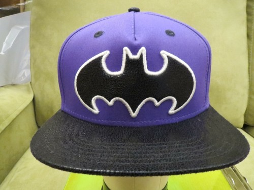 Batman Purple Hat, Black Textured Bat 