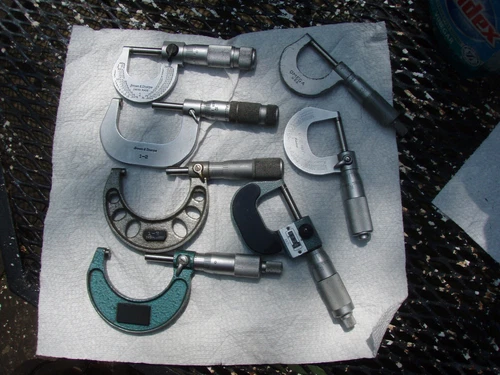 Lot of 7 vintage Omega Brown & Sharpe Mitutoyo NSK MICROMETER caliper 