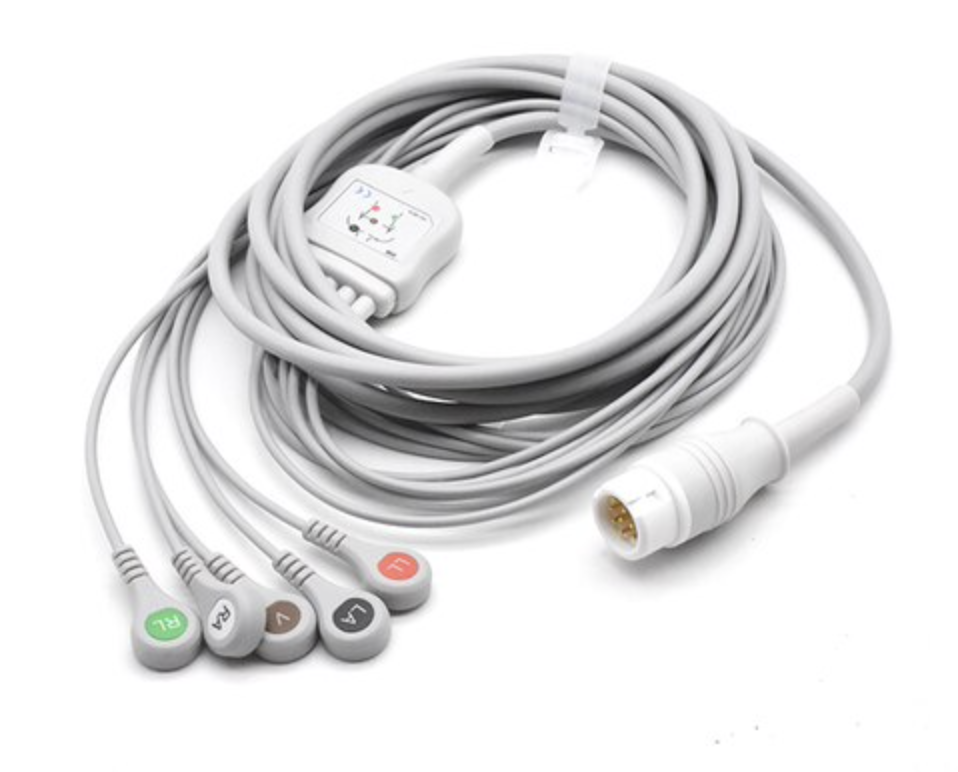 Câble ECG Coffre Pour Philips M3001A - 12 Broches, 5 Fils, Compatible M1977A, Livraison Rapide