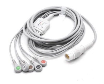 Philips 12 pin 5 Leads Snap ECG EKG Cable M1001A, M3000A - Same Day Shipping
