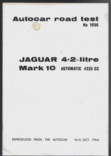Jaguar Mark Ten 4.2 Automatic Road Test 1964-65 UK Market Brochure Autocar Mk X